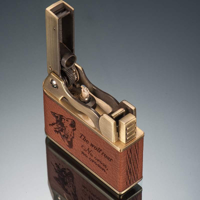 Vỏ Hột Quẹt Bật Lửa xăng đá bọc da Jobon ZB-612E họa tiết hình rồng, đại bàng