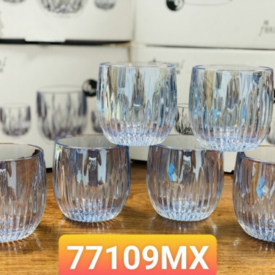 BỘ 6 CỐC THỦY TINH UỐNG NƯỚC, CÀ PHÊ CAO CẤP VÂN SÓNG DỌC - VD716