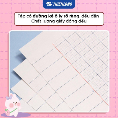 Tập học sinh 96 trang 5 ô ly vuông 2mm chấm kẻ 2/3 100gsm NB-118 Thiên Long - Mẫu ngẫu nhiên