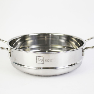 Nồi lẩu xửng hấp inox cao cấp Fivestar 3 đáy từ nắp kính ( tặng 2 vá canh ) - hàng chính hãng