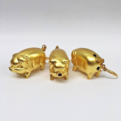 Vỏ Hột Quẹt Bật Lửa Gas Móc Khóa Hình Con Heo Vàng Đẹp Độc Lạ Dùng Gas Cao Cấp