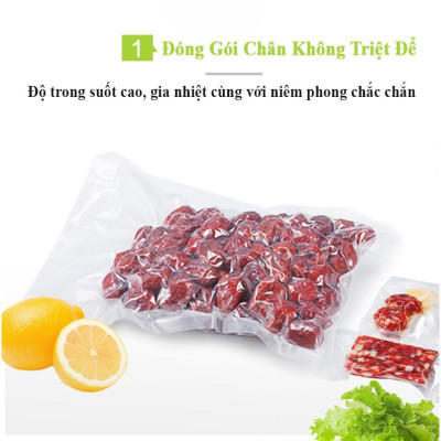 Túi hút chân không thực phẩm hai mặt trơn, 1kg túi hút chân không PA PE trơn dày 10 zem cao cấp đủ size (2 mặt trơn)