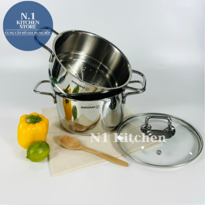 Bộ nồi xửng hấp inox 18/10 Korkmaz Perla Thổ Nhĩ Kỳ, Bảo hành 4 năm -  Hàng Chính Hãng