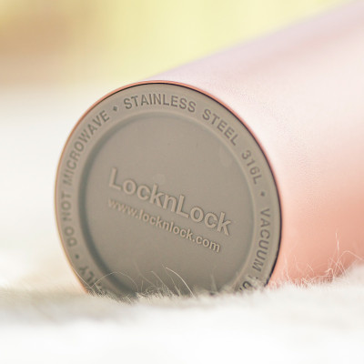 Ly giữ nhiệt LocknLock 550ml màu hồng LHC3249PIK - Hàng chính hãng, mở nắp một chạm, chất liệu thép không gỉ miệng ly rộng - JoyMall