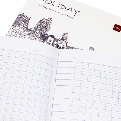 Tập Sinh Viên - Kẻ Ngang Có Chấm - 120 Trang 80gsm - Deli CNB120-HLD (Mẫu Bìa Giao Ngẫu Nhiên)