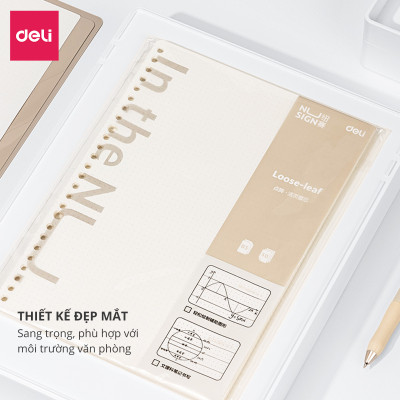 Sổ Còng Nhựa Sổ Tay A5 B5 Bìa Nhựa Cứng 80gsm 120 Trang Có Thể Thay Lõi Sổ Ruột Sổ Nhiều Size Deli - Phù Hợp Làm Sổ Kế Hoạch Planner, Nhật Kí, Tập Vở Ghi Chép Bullet Journal - GHA560 GHB560