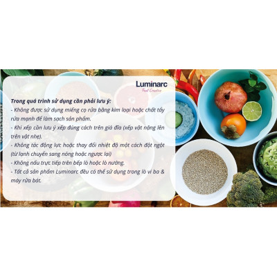 Đĩa Thủy Tinh Luminarc Marble 19cm đựng thức ăn, cường lực, chịu nhiệt - Bộ 3 đĩa - P3761