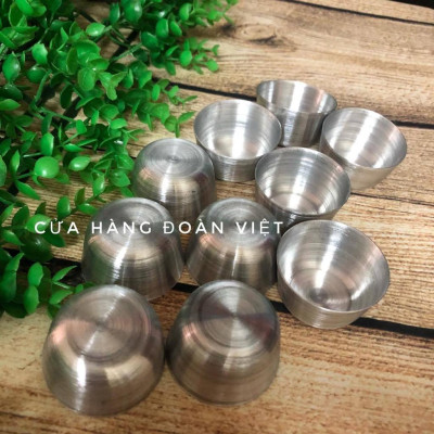 Khuôn bánh bò, khuôn nhôm làm bánh bò bông 4. 2 x 2, 5cm - Combo 10 khuôn - Dụng cụ làm bánh. Chuyên phục vụ Sp Gia dụng