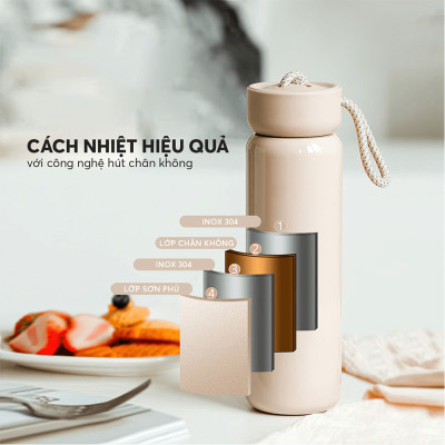 Bình giữ nhiệt Inox 304 Elmich EL8296 Dung tích 480ml, Hàng chính hãng, Có lưới lọc trà, Giữ nhiệt lâu 8H-10H - JoyMall