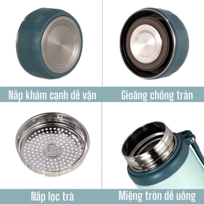 Bình giữ nhiệt nóng lạnh cao cấp BAOL WL32 inox304 có quai xách sang trọng dung tích 1280ml (Tặng kèm quà tri ân)- Hàng chính hãng
