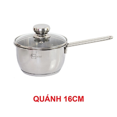Nồi Nấu Bột Inox 430 Bếp Từ 3 Đáy Nắp Kính Fivestar (16cm)