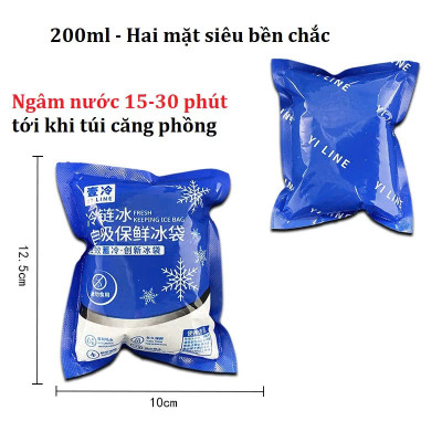 COMBO 5 Túi đá gel khô 200ml bảo quản thực phẩm, an toàn, tiện lợi - Không chảy nước - Giữ lạnh thực phẩm, đồ ăn Túi đá khô giữ nhiệt bảo quản lạnh sữa an toàn, tiện lợi - Giao Mẫu Ngẫu Nhiên