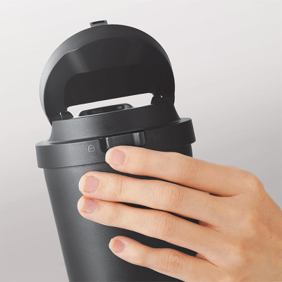 Ly giữ nhiệt LocknLock 550ml màu đen LHC3249BLK - Hàng chính hãng, mở nắp một chạm, chất liệu thép không gỉ miệng ly rộng - JoyMall