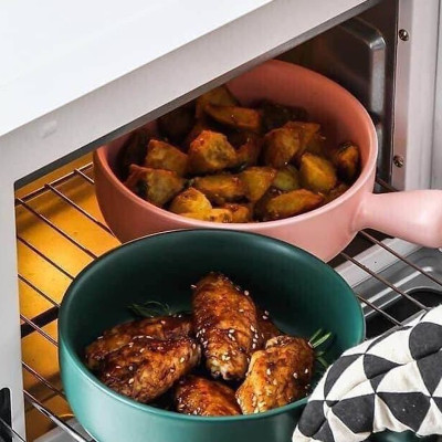 Bát Sứ Có Tay Cầm - Thố Sứ Cao Cấp Đường Kính 15cm Hàng Loại 1 Dùng Được Lò Vi Sóng, Lò Nướng - hàng Loại 1 - Chính Hãng MINIIN