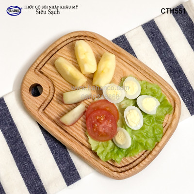Khay thớt gỗ Sồi nhập khẩu Mỹ nguyên khối (đủ Size và kiểu dáng) hàng Xuất Khẩu Châu Âu - có rãnh bao quanh - khay bánh mì/trái cây/ bít tết/ pizza/ phụ kiện chụp ảnh, decor, bày món ăn trong nhà hàng - Sang trọng trên bàn ăn