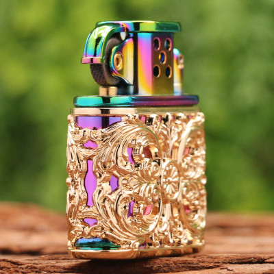 Vỏ Hột Quẹt Bật Lửa Xăng Đá Zorro Z506-630 Họa Tiết Hoa Văn Độc Lạ Nhiều Màu - Dùng Xăng Bấc Đá Cao Cấp