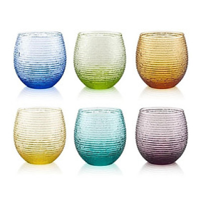 Bộ 6 cốc dáng bầu IVV GLUGLU 3 màu 250ml Made in Italy hàng chính hãng