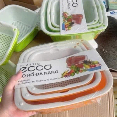 Bộ Rổ Nhựa Kèm Thau ECCO 6 Món Cao Cấp – Bộ 3 Rổ 3 Thau Đa Năng Tiện Dụng, Chất Liệu An Toàn, Phù Hợp Nhà Bếp Hiện Đại - HÀNG CHÍNH HÃNG MINIIN