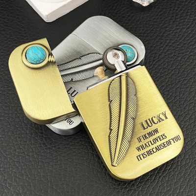 Vỏ Hột Quẹt Bật Lửa Xăng Đá HG05-BL Họa Tiết Cây Bút Lông Độc Lạ - Nhiều màu