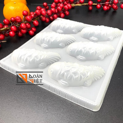 [KHUÔN 6 CÁ] Khuôn RAU CÂU, NHẤN XÔI, BÁNH TỔ 6 cá…. . Hình cá chép siêu sắc nét - Trang trí MÂM CÚNG ÔNG TÁO, NGÀY TẾT.