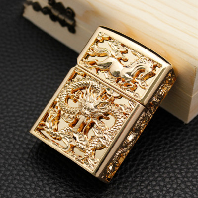 Vỏ Hột Quẹt Bật Lửa Xăng Đá Chief CF0975Y Thiết Kế Đẹp Độc Lạ - Dùng Xăng Bấc Đá Cao Cấp