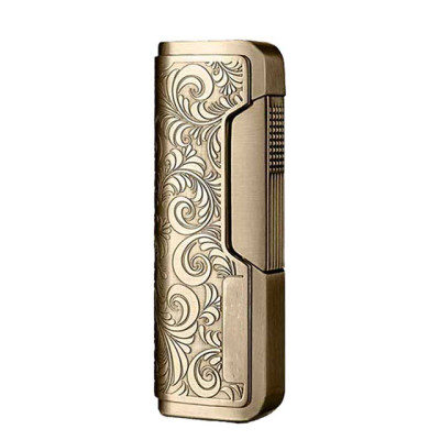 Vỏ Hột Quẹt Bật Lửa Khò 1 Tia Jifeng JF 090 Thiết Kế Nhỏ Gọn Họa Tiết Hoa Văn Cổ - Dùng Gas Đá Cao Cấp