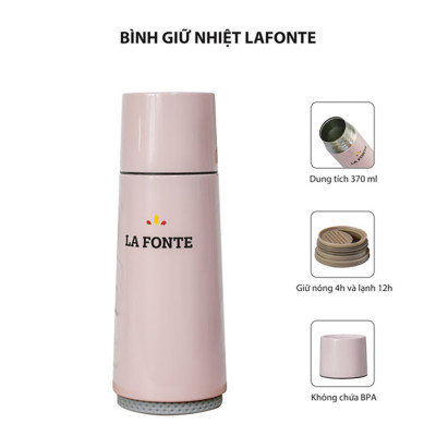 Bình giữ nhiệt LAFONTE 370ml màu hồng- 000891