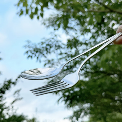 Nĩa thìa muỗng inox không gỉ dài dày rộng phù hợp ăn cơm, mì, bít tết tráng miệng sang trọng