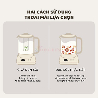 Bình pha trà giữ nhiệt Bear SB-PT15K - Hàng chính hãng