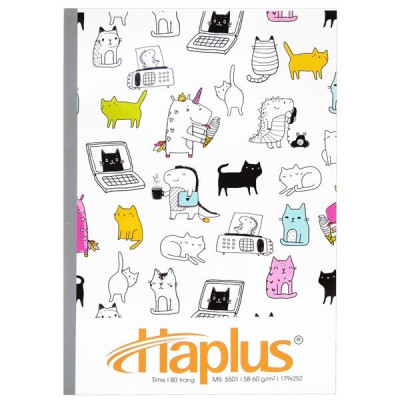 Combo 5 Tập Kẻ Ngang 80 Trang ĐL 60g/m2 - Haplus 5501 (Mẫu Màu Giao Ngẫu Nhiên)