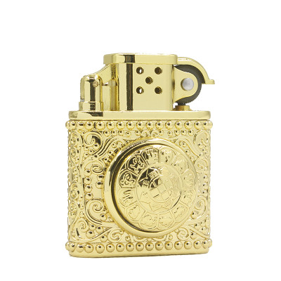 Vỏ Hột Quẹt Bật Lửa Gas Đá 1804-26 Họa Tiết Vòng Xoay 12 Con Giáp Độc Đáo - Hàng Full Hộp