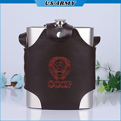 Bình Inox Đựng Rượu CCCP Truyền Thống Dung Tích 2.0L Dày 0,6 ly - 64OZ ( Loại 1 ), Kèm Bao Da Phong Cách.