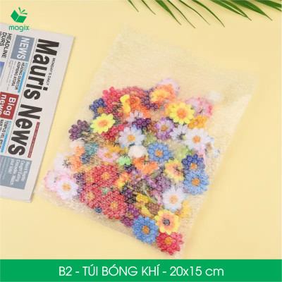 B2 - 20x15 cm - 50 Túi bóng khí chống sốc đóng hàng - Túi gói hàng, bọc chống sốc, xốp chống sốc
