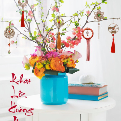 Dây treo trang trí tết Mèo Chiêu Tài, treo mai đào, xe hơi