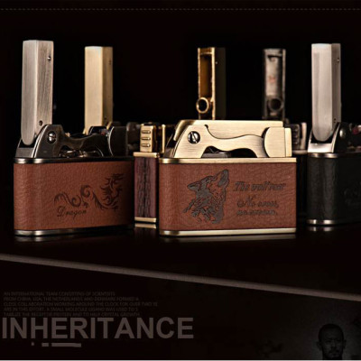 Vỏ Hột Quẹt Bật Lửa xăng đá bọc da Jobon ZB-612E họa tiết hình rồng, đại bàng