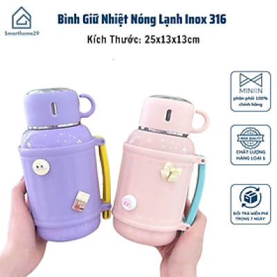 Bình Giữ Nhiệt Nóng Lạnh 55 Inox 316 Dung Tích 800-1000ML, Giữ Nhiệt 8-10 Giờ - HÀNG CHÍNH HÃNG MINIIN