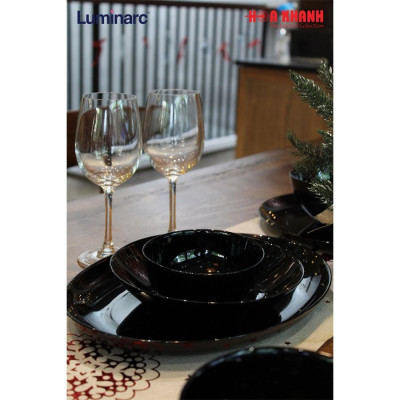 Đĩa Thủy Tinh Oval Luminarc Diwali Đen 25x33CM - bộ 6 đĩa - P0866