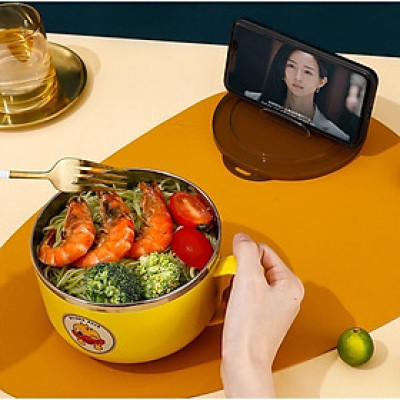 Ca Đựng Cháo Giữ Nhiệt, Ca Úp Mỳ, Tô khuấy Bột Ăn Dặm Cho Bé Hình Vịt Vàng Đáng Yêu - Hàng chính hãng