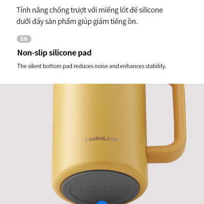 Ly giữ nhiệt LocknLock Flat Table Mug LHC4320 730ML, Hàng chính hãng, có tay cầm, miêng rộng - JoyMall