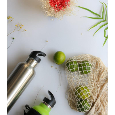 Bình giữ nhiệt 48H GreenHand inox cao cấp 1000ml kèm túi vải, gói 2 nắp, bộ ống hút và cọ vệ sinh tiện lợi