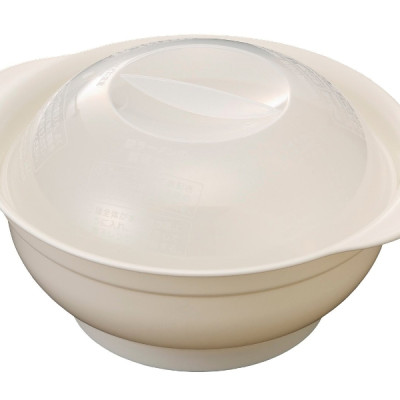 Combo bát tô dùng trong lò vi sóng 1.2L + bát nhựa tròn họa tiết thỏ/trăng 390ml - made in Japan