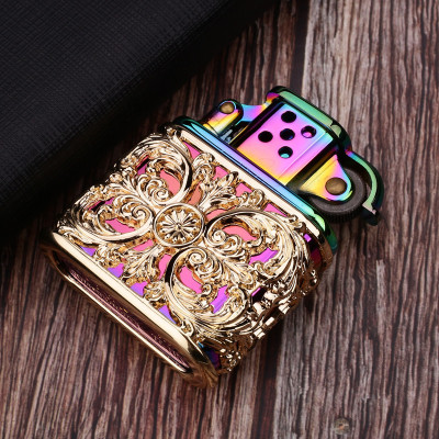 Vỏ Hột Quẹt Bật Lửa Xăng Đá Zorro Z506-630 Họa Tiết Hoa Văn Độc Lạ Nhiều Màu - Dùng Xăng Bấc Đá Cao Cấp