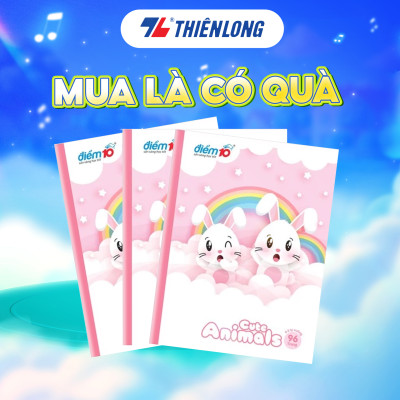 Bộ 5 Tập học sinh 96 trang 4 ô ly ngang 60 gsm Điểm 10 TP-NB072 (hình ngẫu nhiên)