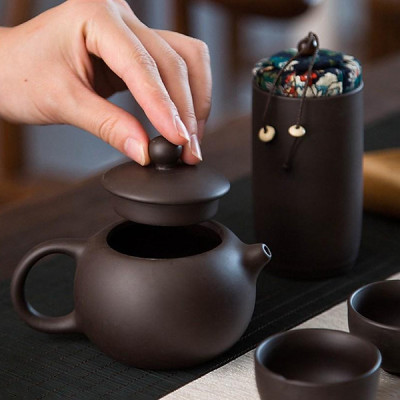 Bộ bình trà có túi đựng đi du lịch gọn gàng tiện lợi