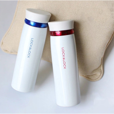 Bình Giữ Nhiệt 450ml Lock&Lock Feather Light màu trắng xanh LHC4131WB, Hàng chính hãng - JoyMall