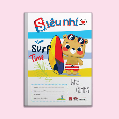 Lốc 10 Vở (Tập) Ô ly Siêu nhí Cao cấp 80 trang (4 ô ly - Giao mẫu ngẫu nhiên)