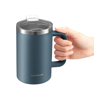 Ca giữ nhiệt Flat Table Mug LocknLock LHC4320 - Dung tích 730ml - Tay cầm thoải mái - Miệng ca rộng - Nắp trong suốt