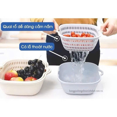 Set 6 Rổ Chậu Vuông Nhựa An Toàn - Tiện Dụng Cho Nhà Bếp Và Gia Đình - HÀNG CHÍNH HÃNG MINIIN