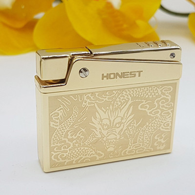 Vỏ Hột Quẹt Bật Lửa Gas Đá Honest BCZ-4004 Thiết Kế Nhỏ Gọn Sang Trọng Nhiều Hình - Dùng Gas Đá Cao Cấp