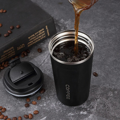 Cốc Giữ Nhiệt Coffeeholic Teement Inox 304 Dung Tích 510ml Cao Cấp Kiểu Dáng Hàn Quốc Cầm Tay Sang Trọng- Hàng Chính Hãng